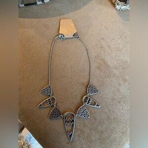 Lucky Brand Silver Chevron Necklace